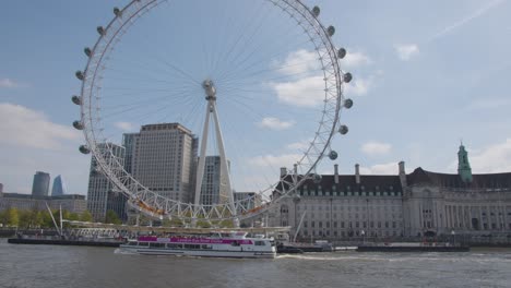 View-From-Tourist-Boat-On-River-Thames-With-London-Eye-And-London-Aquarium
